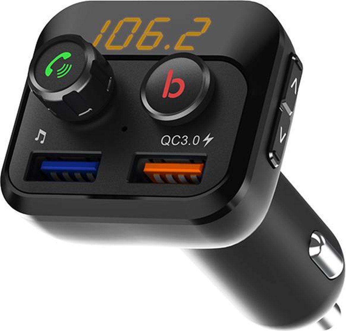 Bluetooth FM Transmitter voor in de Auto met USB snel lader Kinger Bluetooth FM Transmitter voor in de Auto met USB snel lader Kinger